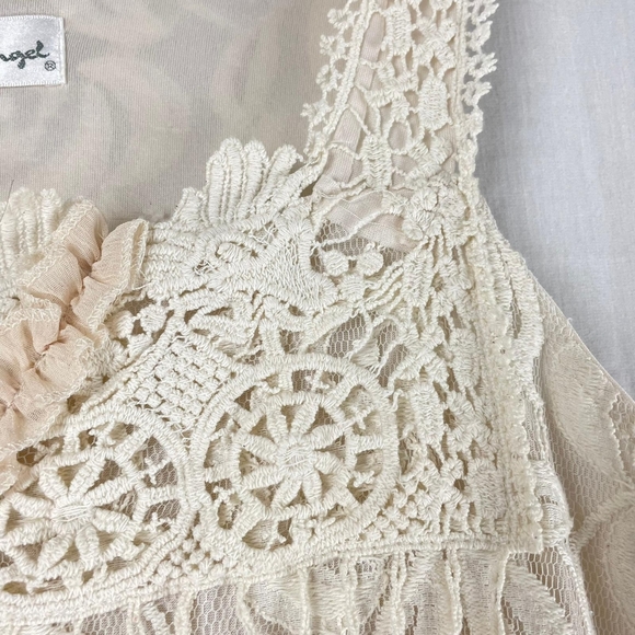 Pretty Angel Cream Beige Lace Overlay Mini Dress - Picture 4 of 12